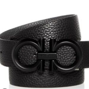 Salvatore Ferragamo Textured Black Belt